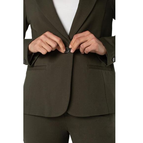 Liverpool LA Women's Forest Night Super Stretch Ponte Fitted Blazer Size L - Picture 2 of 5